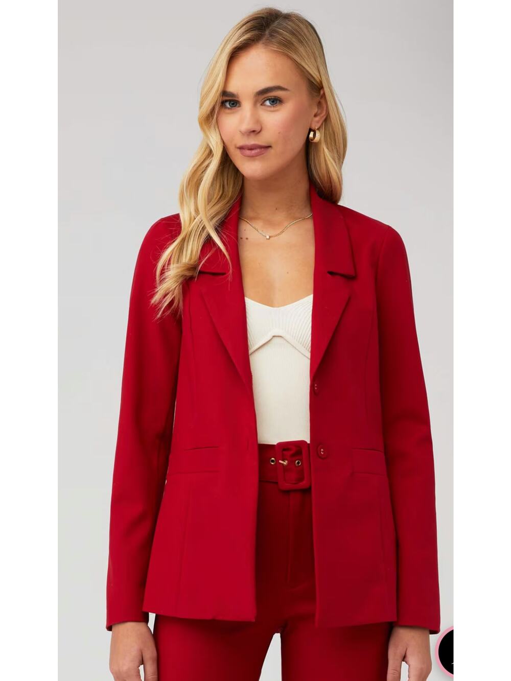 Show Me Your MuMu Red Blazer Structured Suit Jacket Business
